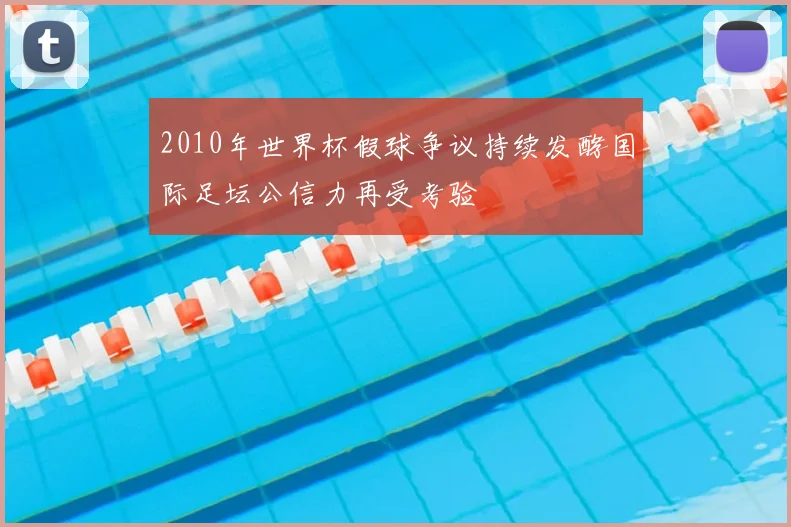 2010年世界杯假球争议持续发酵国际足坛公信力再受考验